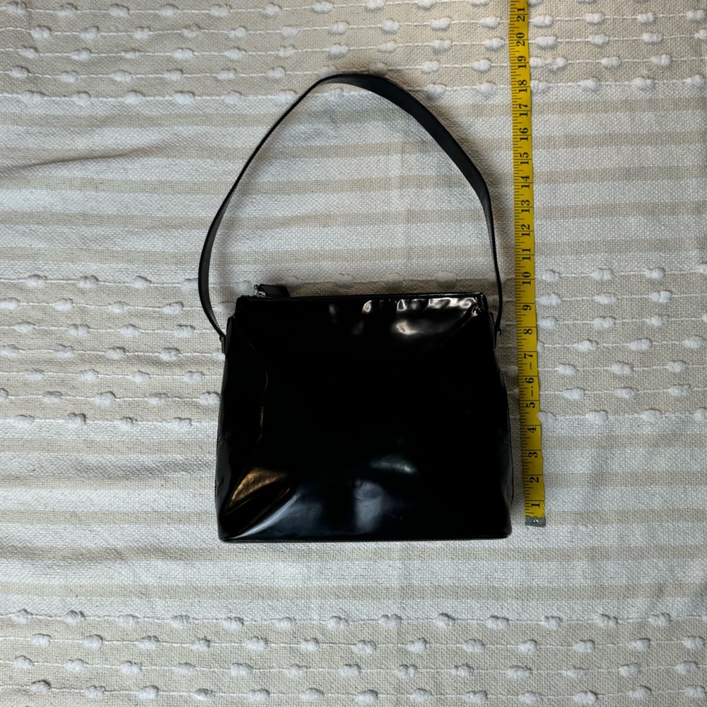 Gianni Versace vintage black patent leather tote shoulder bag silver hardware - Picture 12 of 16